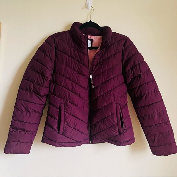 GAP Burgundy Puffer Winter Jacket Medium - Picture 1 of 6